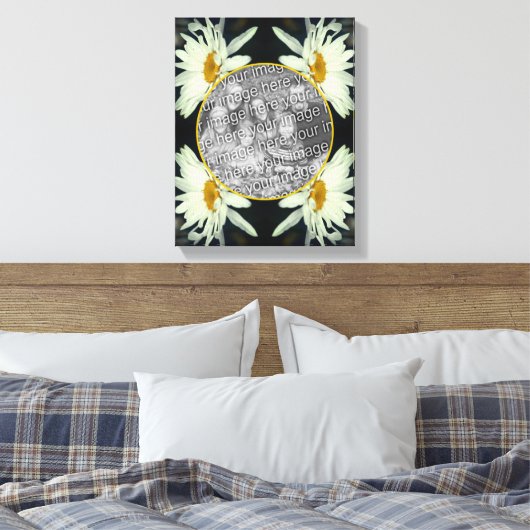 Witte Daisy Flowers Creëer Uw Eigen Foto Canvas Afdruk (Insitu (Slaapkamer))