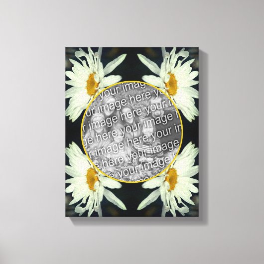 Witte Daisy Flowers Creëer Uw Eigen Foto Canvas Afdruk (Voorkant)