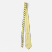 Witte Daisy Flowers Mode Boter Geel Trendy Stropdas (Achterkant)