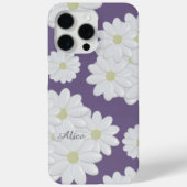 Witte Daisy Flowers Paarse Naam Schattigee Girly F Case-Mate iPhone Case (Achterkant)
