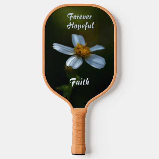 Witte Daisy Forever Hopeful Donker Groen Pickleball Paddle (Achterkant)
