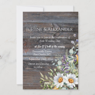 Witte Daisy Foto QR Code Huwelijk Kaart
