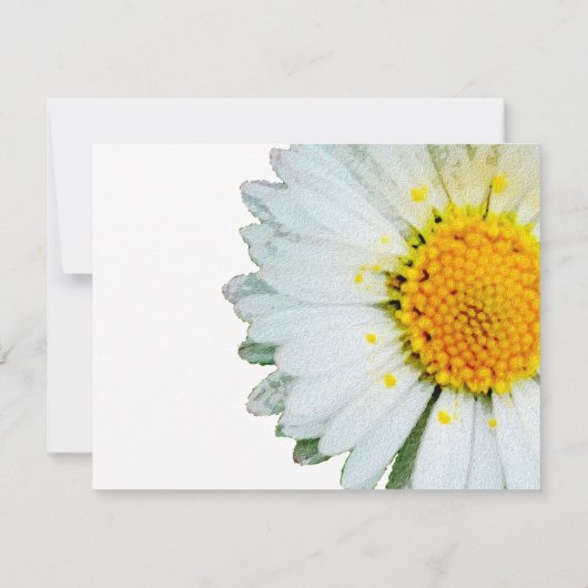 Witte Daisy Foto Viering van het Leven Kaart (Achterkant)