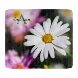 Witte Daisy Glass snijplank