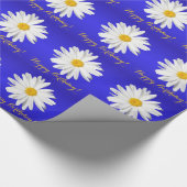 Witte Daisy Happy Birthday! Cadeaupapier (Hoek)