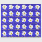 Witte Daisy Happy Birthday! Cadeaupapier (Vlak)