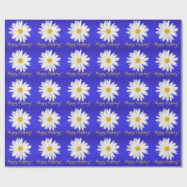 Witte Daisy Happy Birthday! Cadeaupapier