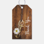 Witte Daisy Horse Bit Westerne bruiloft gunst Labe Cadeaulabel (Voorkant)
