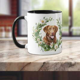 Witte Daisy krans Chesapeake Bay Retriever Hond Mok