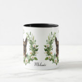 Witte Daisy krans Duitse herder hond Mok (Midden)