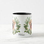 Witte Daisy Krans Gele Labrador Retriever Hond Mok (Midden)