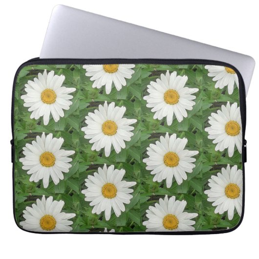 Witte Daisy laptophoes Laptop Sleeve (Voorkant)