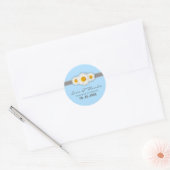 Witte Daisy Lint Blauwe Bruiloft Dank u Stickers (Envelop)