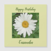 Witte Daisy Magnetische Verjaardags Kaart (Voorkant)