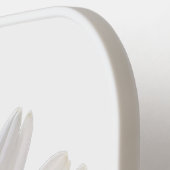 Witte Daisy met Aangepaste Naam Wit Pickleball Paddle (Links Detail)