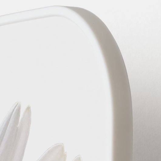 Witte Daisy met Aangepaste Naam Wit Pickleball Paddle (Links Detail)