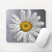 Witte Daisy met regendruppels Muismat (Met muis)