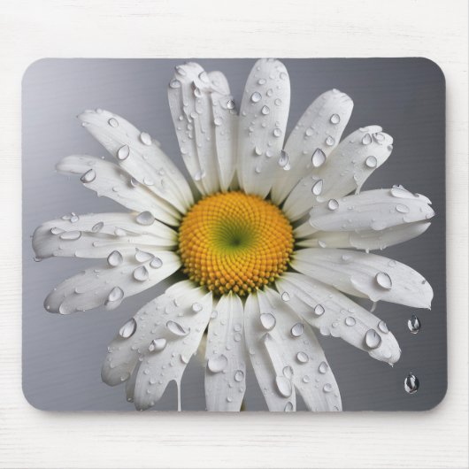 Witte Daisy met regendruppels Muismat (Voorkant)