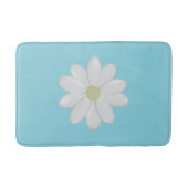 Witte Daisy Moderne Aqua Blauwe Badmat (Voorkant)