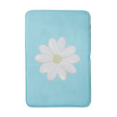 Witte Daisy Moderne Aqua Blauwe Badmat (Voorkant Verticaal)