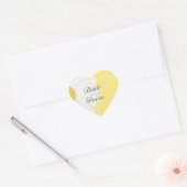 Witte Daisy op gele trouwstickers Hart Sticker (Envelop)