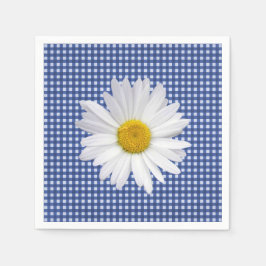 Witte Daisy op Gingham Servet