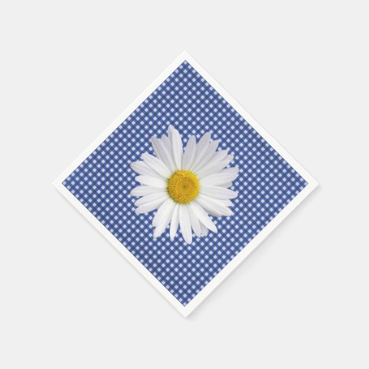 Witte Daisy op Gingham Servet (Hoek)