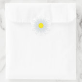 Witte Daisy op Witte Classic Ronde Sticker (Tas)