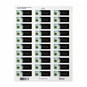 Witte Daisy retour adreslabels Etiket (Full Sheet)