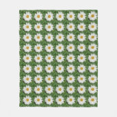 Witte Daisy Ronde Fleece Deken (Voorkant)