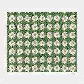 Witte Daisy Ronde Fleece Deken (Voorkant (Horizontaal))
