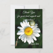 Witte Daisy-tekst Dank je wel Bedankkaart (Achterkant)