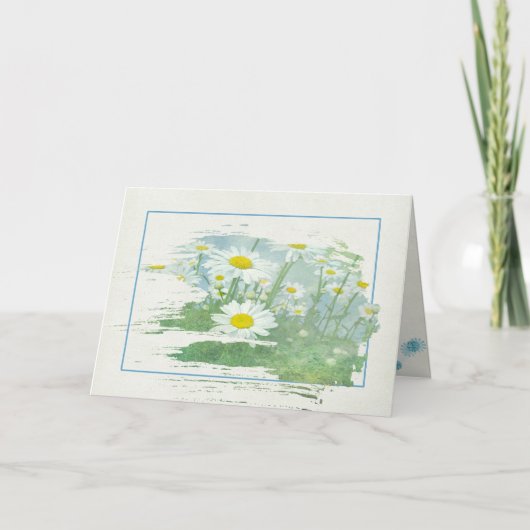 Witte Daisy veld voor verjaardag Kaart (Voorkant)