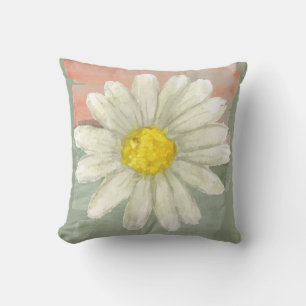 Witte Daisy Waterverf Kussen