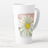 Witte Daisy Waterverf Latte Mok (Rechterhoek)