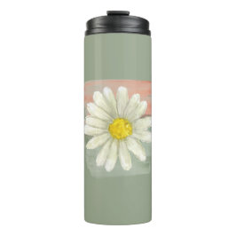 Witte Daisy Waterverf Thermosbeker