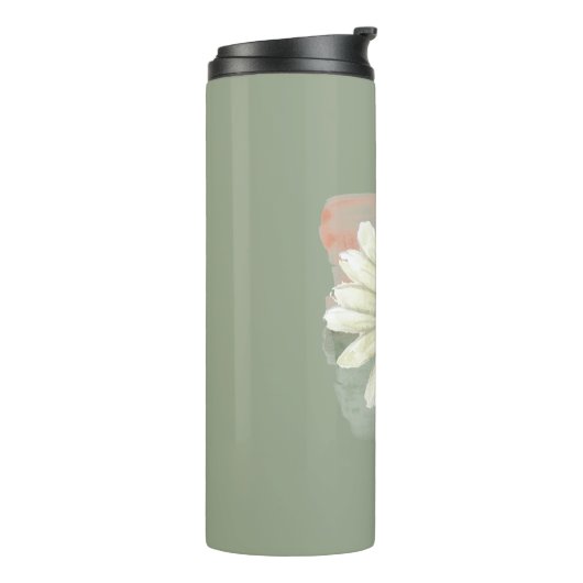 Witte Daisy Waterverf Thermosbeker (Gedraaid links)