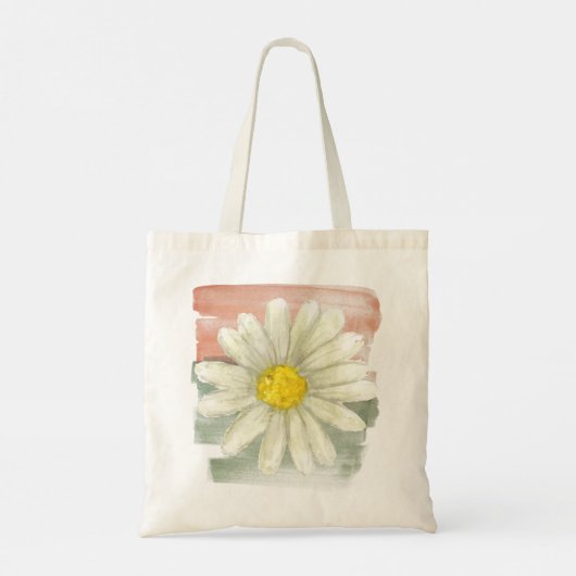 Witte Daisy Waterverf Tote Bag (Achterkant)
