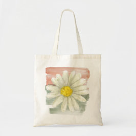 Witte Daisy Waterverf Tote Bag