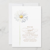 Witte Daisy Wildbloemen Verlovingsfeest Foto Kaart (Voorkant)