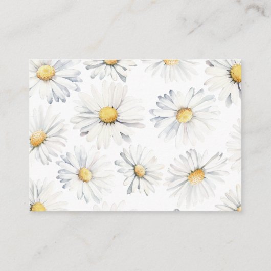Witte Daisy Wildflower Elegant Kleine Details Informatiekaartje (Achterkant)