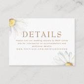 Witte Daisy Wildflower Elegant Kleine Details Informatiekaartje (Voorkant)