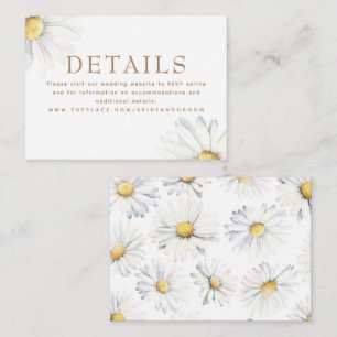 Witte Daisy Wildflower Elegant Kleine Details Informatiekaartje
