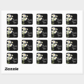 Witte Daisy Zwart Dank u Sticker / Seal (Vel)