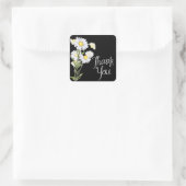 Witte Daisy Zwart Dank u Sticker / Seal (Tas)