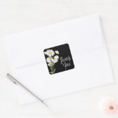 Witte Daisy Zwart Dank u Sticker / Seal (Envelop)