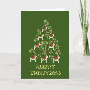 Witte Dala Horse Kerst Kaart
