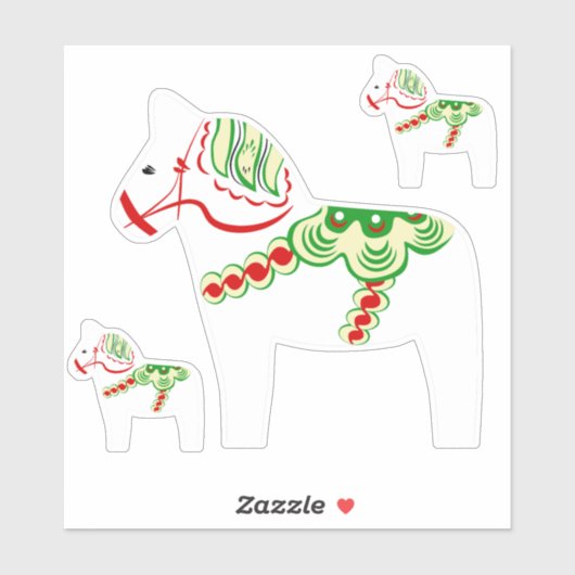 Witte Dala Paard Stickers (Vel)