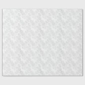 Witte Damask Bloemenprint Cadeaupapier (Vlak)
