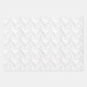 Witte Damask Bloemenprint Inpakpapier Vel (Voorkant 3)